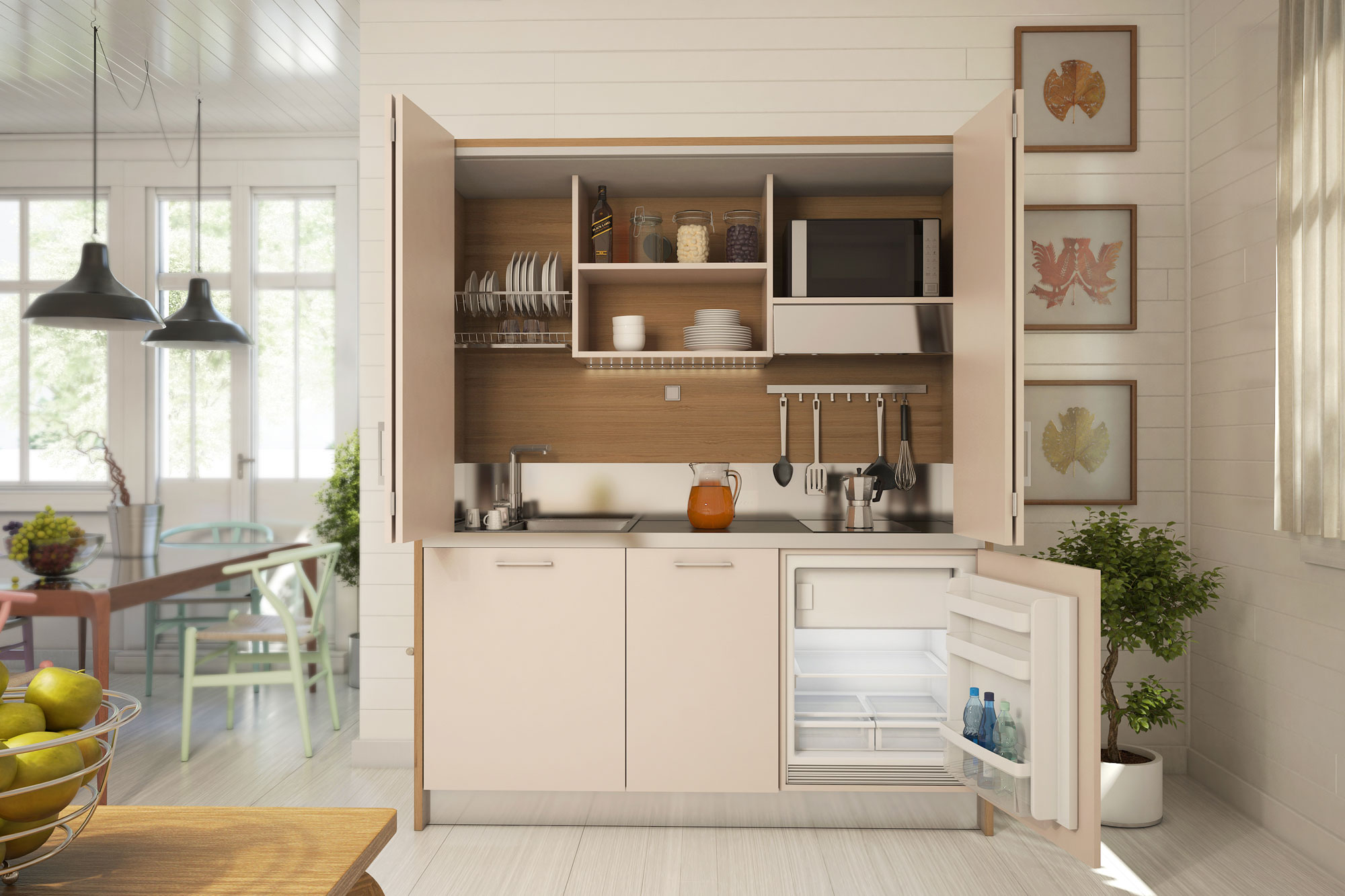 Mini cucine a scomparsa monoblocco - Size Design Torino e tutta Italia